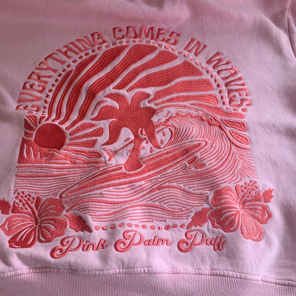 Pink Palm Puff Hoodie